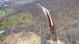 preview picture of video 'Flying over Norfolk Southern Trains in Ludlow Kentucky (Drone Video)'