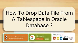 How to drop data file from a tablespace in oracle database ? #oracle #sqldeveloper