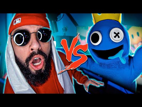 REACT Azul Babão do Roblox (Rainbow Friends) Vs. Mussoumano - Batalha com Games (Desenho Animado)