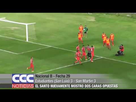Nacional B   Fecha 29  Estudiantes San Luis 3   San Martín 3