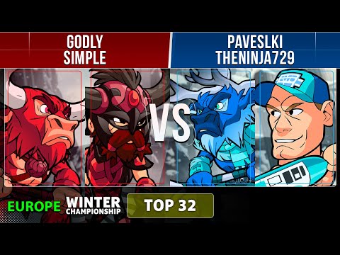 Godly & simpLe VS Pavelski & TheNinja729 - Top 32 - EU - Brawlhalla Winter Championship 2022