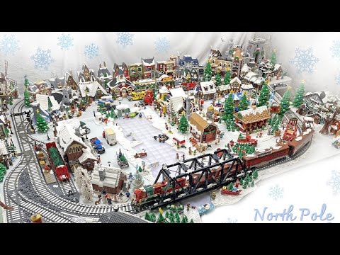 Huge LEGO Winter Village display!