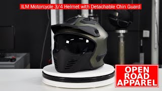ILM Motorcycle 3/4 Helmet with Detachable Chin Guard