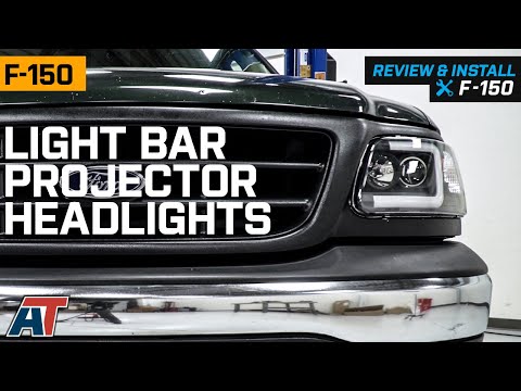 1997-2003 F150 Light Bar Projector Headlights; Black Housing Review & Install