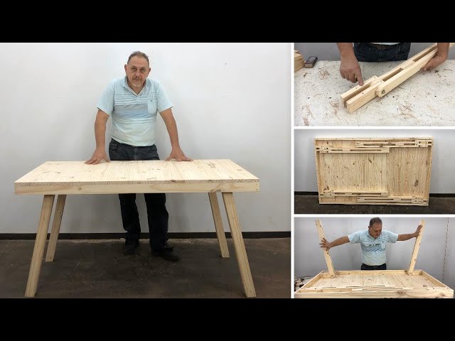 Vídeo relacionado con MUXHEL Juego de 4 patas de mesa con bisagras plegables de 0 a 90 grados, autobloqueo, para mesa, cama y armario