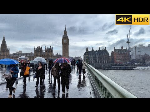 2.50 hours of London Rain ☔️ London Rain Walk Compilation | Best Collection [4K HDR]
