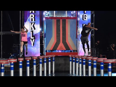 Barclay Stockett and Jody Avila on the Striding Steps - American Ninja Warrior All Stars 2020