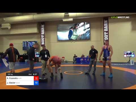 2018 Marine Corps US Open/UWW Junior Freestyle 125 Con 8 #1 - Alexander Esposito (NJRT) Vs. Jacob