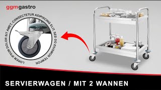 Chariot de service – 705x405 mm – avec 2 surfaces de rangement & renfort