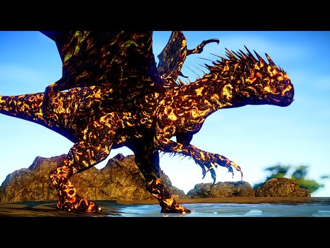 NEW! Lava Dragon I-REX in Jurassic World Evolution, King Ghidorah vs Godzilla, T-REX Dinosaurs Fight
