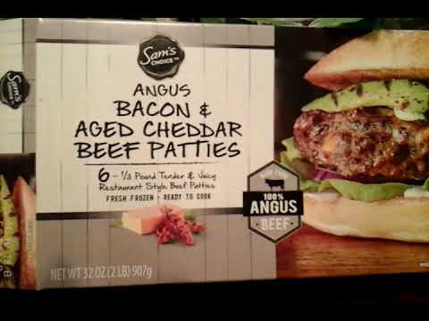 Sam's choice angus bacon & aged cheddar beef patties...