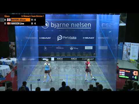 Alison Waters - Line Hansen (England vs Denmark) - ESF European Team Squash Championships 2015