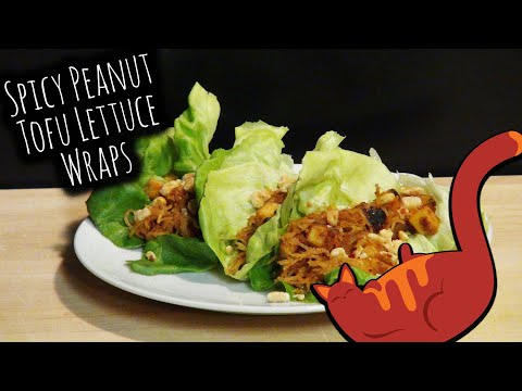 Spicy Peanut Tofu Lettuce Wraps | Vegan Asian Style Wraps