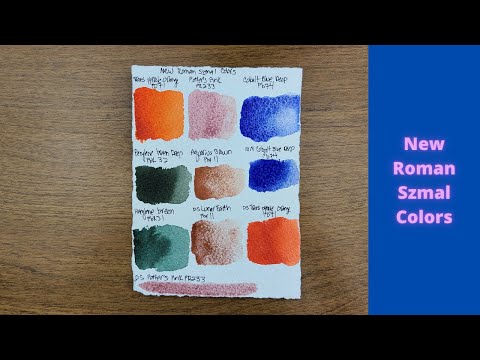 5 New Roman Szmal Watercolors:Trans Pyrrole Orange,Potter's Pink, Perylene Green Deep,Aquarius Brown