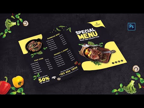 How to Design Food Special Menu Flyer Adobe Photoshop Tutorial Speed Art Grafix Mentor