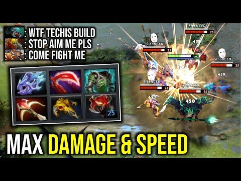 MAX DAMAGE & SPEED..!! Right Click Build Techies 7.21d | Dota 2