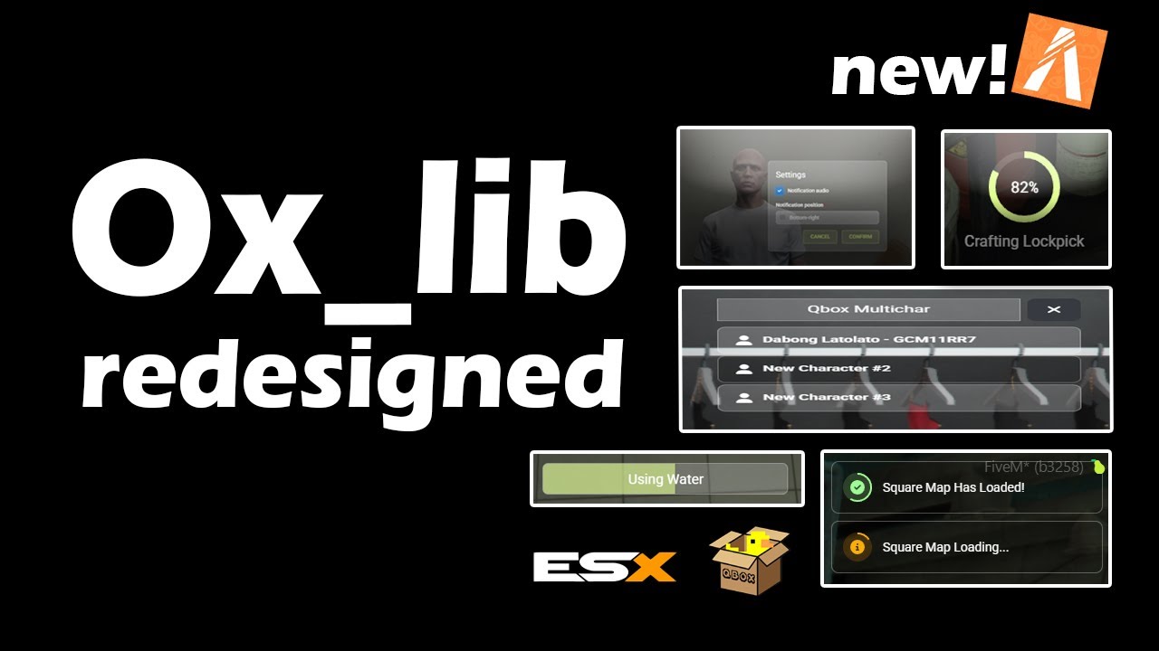 Free latest Ox_Lib Redesigned for your fivem server works with Esx Qbox 2025 - Tutorial