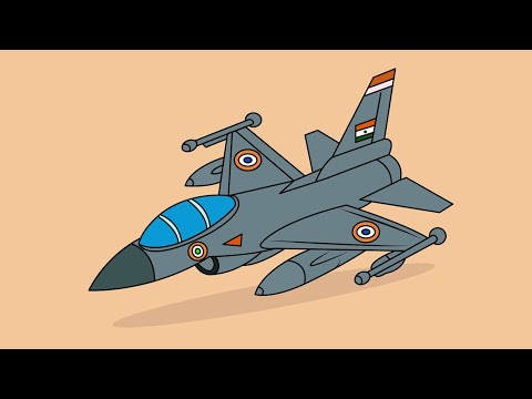 Tutorial Make Indian Aircraft Illustration Design | How To Draw Indian Aircraft Illustration