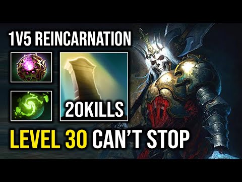 There's Nothing Can Stop LEVEL 30 Late Game Wraith King 1v5 Reincarnation Dota 2