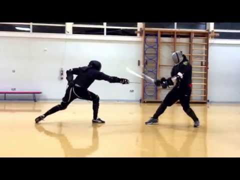 AHF Rapier vs Longsword sparring - Tom vs Malcolm