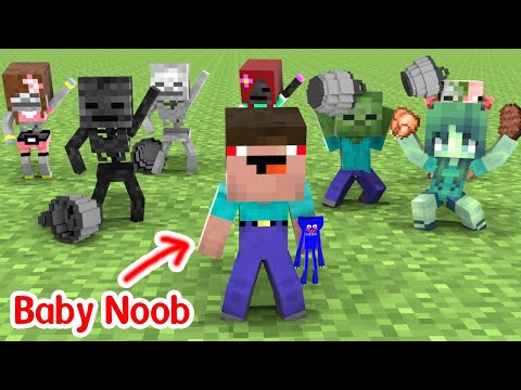 BABY NOOB vs HUGGY WUGGY - Minecraft Animation