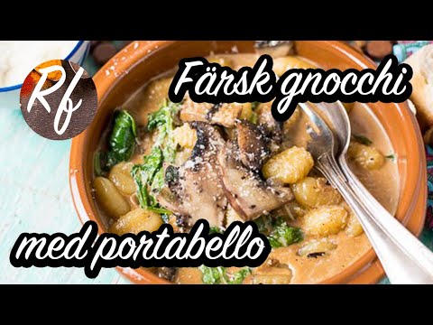 Färsk gnocchi med portabello, parmesan, salvia, spenat, salladslök och grädde samt en touch av tryffelolja. Vegetariskt när det är som bäst. Passar till fest eller vardagslyx.>