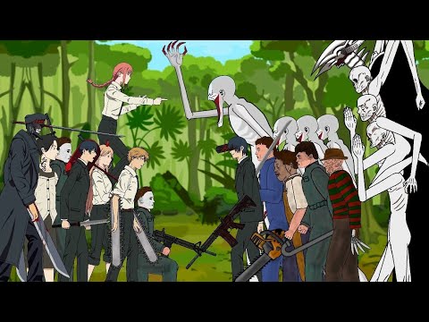 Chainsaw Man, Aki, Katana Man, Power, Makima VS Darkness Devil,SCP-096 - Drawing Cartoon2