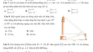 Ôn toán lên 10: Chữa đề trắc nghiệm nâng cao toán lên 10 phần 2