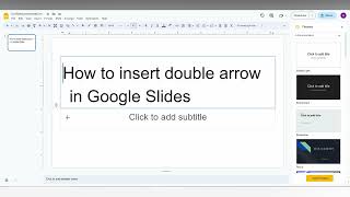 How to insert double arrow in Google Slides