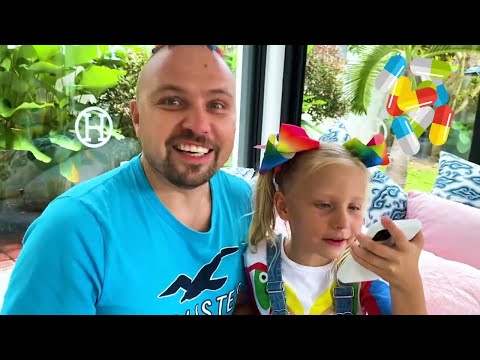 Alisa and dad in Useful Stories for children about the importance of Healthy Food and Washing Hands