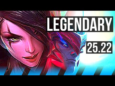 KATARINA vs YONE (MID) | 11 solo kills, Legendary, 900+ games, 22/4/1 | KR Master | 25.22