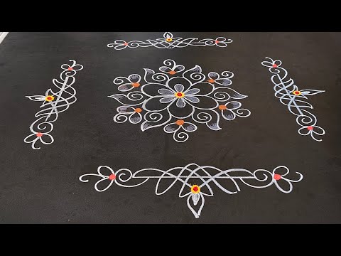 Karthika month three | rangoli with borders | daily rangoli | Monday rangoli