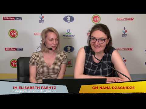 2019 Women's Candidates. Round 2. Nana Dzagnidze analyses her winning game vs Anna Muzychuk..