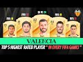 Top 5 Valencia Highest Rated Players In Every Fifa Games 👀🤪🔥 FIFA 16 - EA FC 24