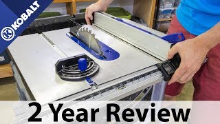 2 year review // Kobalt 15 amp 10 inch table saw Model # KT1015