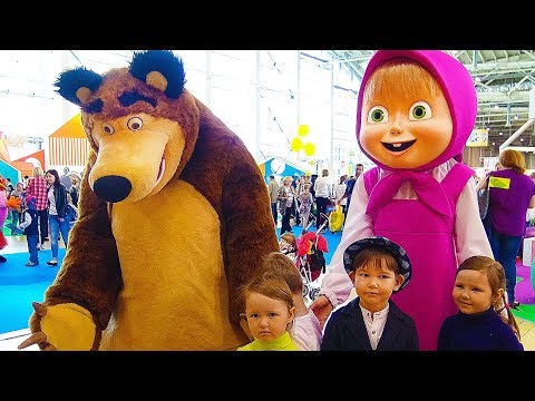 Hello song / Masha and the Bear &amp; other cartoon characters. Indoor playground &amp; funny Vlad playtime