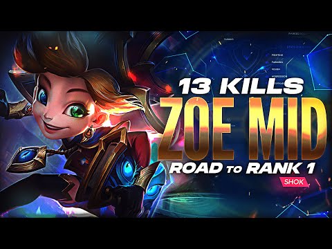 HOW TO CARRY A LOSING BOT LANE - 13 KILLS WITH ZOE - ROAD TO RANK 1