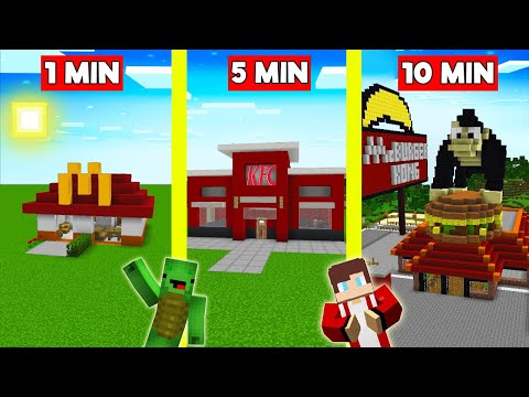 Epic Fast Food Build Battle - Noob vs Pro Challenge! Maizen Builders Parody