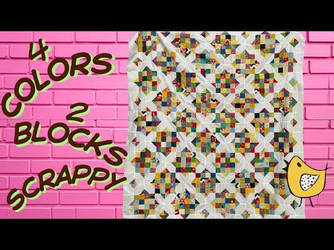 2 Blocks 4 Colors Make Gorgeous Old Fashioned Quilt ~ FREE Tutorial