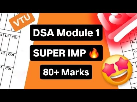 DSA MODULE 1 SUPER IMPORTANT QUESTIONS 💯🤩|BCS304 MODEL PAPER SOLUTION PASSING PACKAGE 22 Scheme #vtu