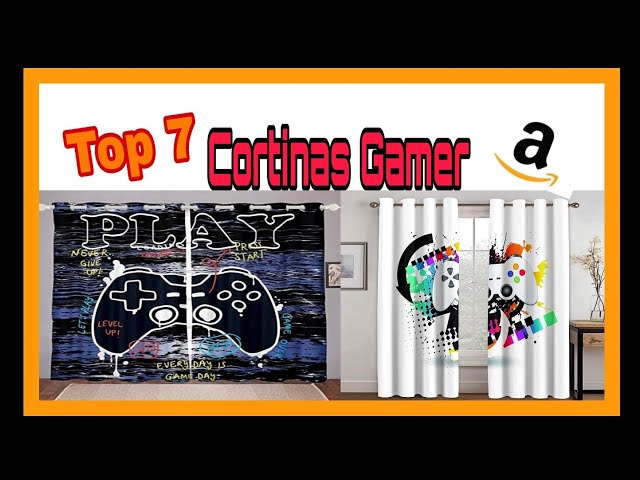 Vídeo relacionado con YONGFOTO 140x229cm Cortinas Gamer para Habitación De Niños, Controlador Fluorescente De Videojuego, Cortinas Opacas con Ojales para Dormitorio Niños, 2 Paneles