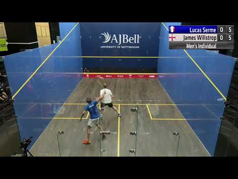 Match 8 Lucas Serme (FRA) Vs  James Willstrop (ENG) AJ Bell European Individual Squash Championship
