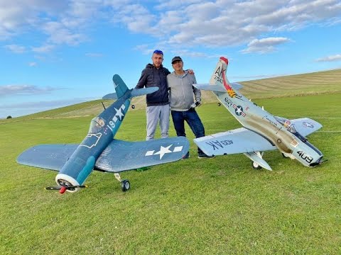 SKYRAIDER & CORSAIR 1/5 SCALE ZIROLI WW2 RC FIGHTERS DISPLAY BALDOCK NLMFC - 2022