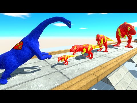 BATTLE 4 SIZE of SHAZAM T-REX - Animal Revolt Battle Simulator ARBS