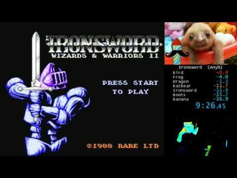 Ironsword (NES) speedrun 9:26 (stream)