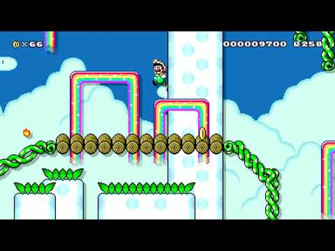 Overgrown Sky Expedition - Super Mario Maker 2 - Course World Gameplay