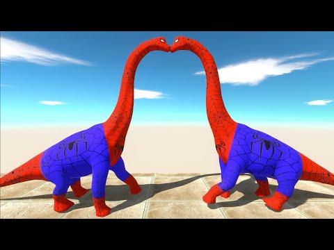 SPIDERMAN BRACHIOSAURUS vs SPIDERMAN BRACHIOSAURUS DEATH RUN - Animal Revolt Battle Simulator