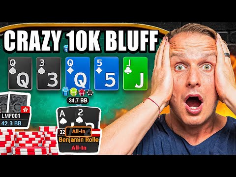 HUGE Bluff - Approaching a $10,000 Bubble - Will he fold?