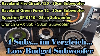 Crunch GPX 350 / Spectron SP-0110 / Raveland Fire Circuit 120 / Raveland Green Force 12 im Vergleich