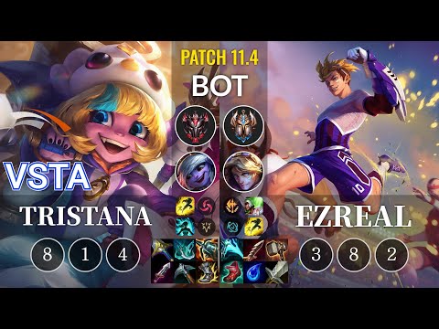 HLE Vsta Tristana vs Ezreal Bot - KR Patch 11.4
